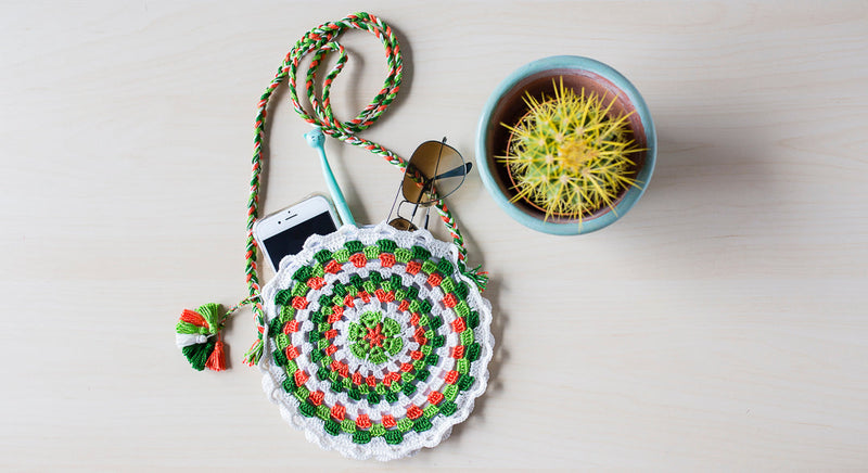 Bolso monedero de crochet
